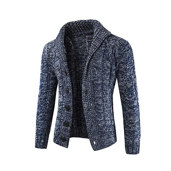 Boomboom Men's Winter Clothes, Men Casual Long Sleeve Slim Pocket Sweater - Image 4