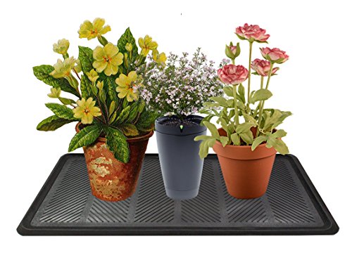 Envelor Home and Garden Rubber Snow Boot Tray All Weather Shoe Tray Indoor Outdoor Multi Purpose Plant Tray Pet Food Bowl Cat Litter Paint Tray Utility Floor Tray 16 x 30 Inches Foot Step 1 Pack