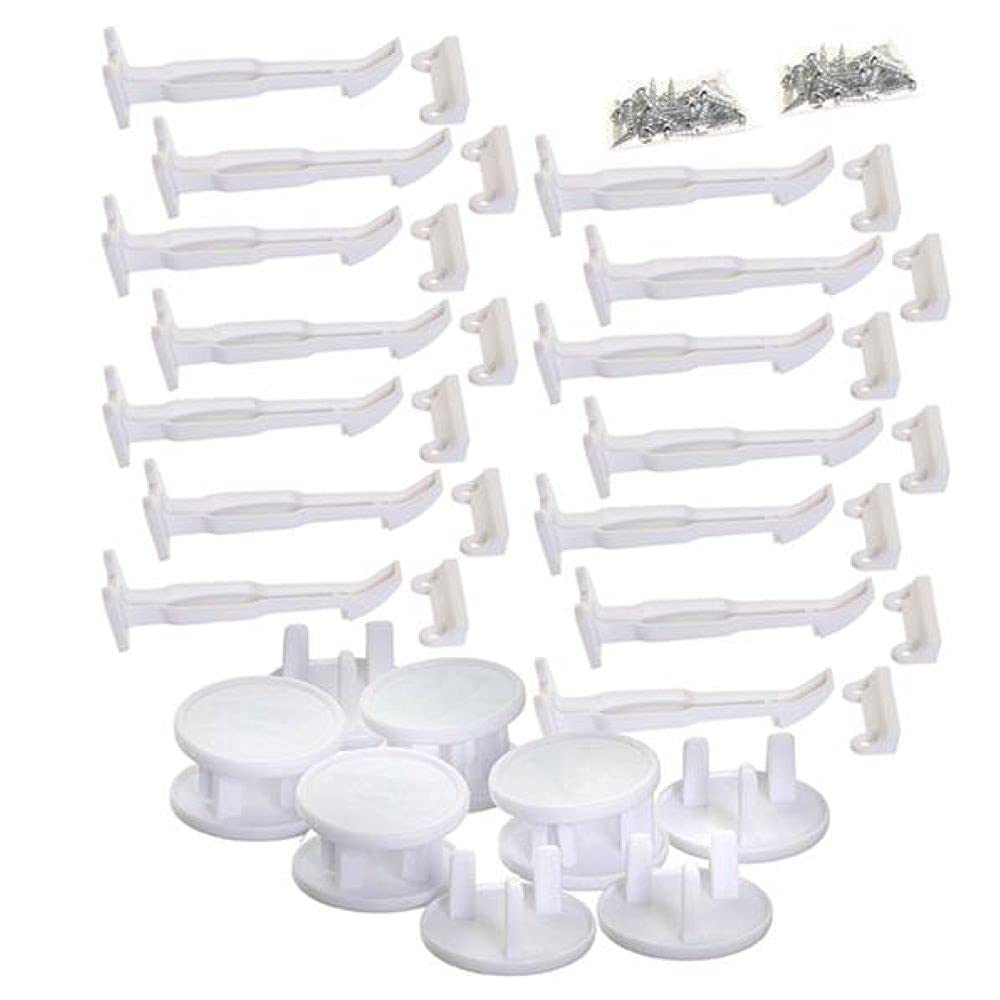 Dreambaby 14 Pack Catches and 12 Socket Covers Set White F700644BB