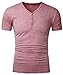 Mrignt Mens Short Sleeve Slim Fit Henley t-shirt with Button