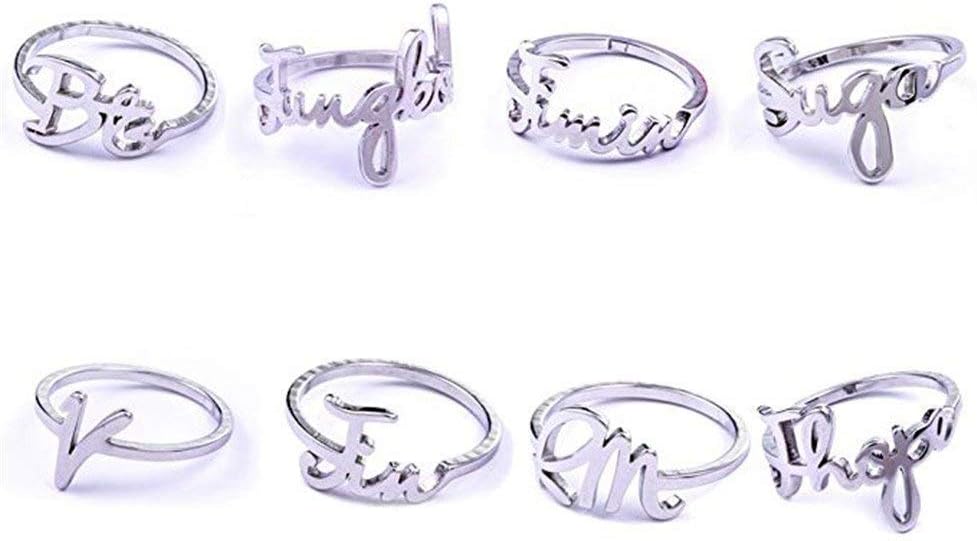 Pingjing Bts Bangtan Boys Members Name Date Pendant Necklace And Finger Rings With Starry Blue Jewelry Box For Gift Case V Jewellery Necklaces Umoonproductions Com