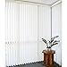 DALIX PVC Vertical Blind Replacement Slats Curved Smooth White 42.5 x 3.5 (20-Pack)