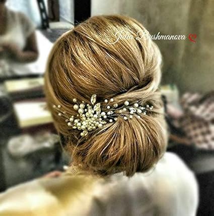 Simsly Bride Hochzeit Haarkamm Slides Ranken Brautschmuck Hochzeit Haarschmuck Haarteil Party für Frauen und Mädchen (Silber)