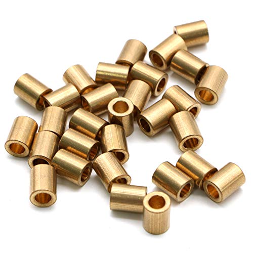 WSSROGY 30 Pack Macrame Beads Rings Brass Copper Golden Tube Beads for DIY Macrame Wall Hanging Plant Holder Craft, 9mm7mm