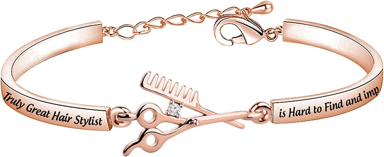 BAUNA Truly Great Hair Stylist Bracelet - Cosmetologist Appreciation Gift - Graduation Gift for Hairdresser (Hair Stylist RGB)