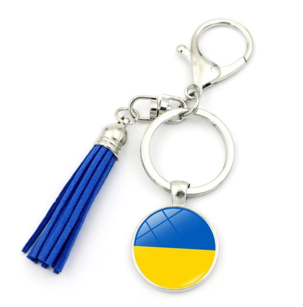 Ukraine Flag Key Chain Charms Keychains Keyrings Metal Plated Keychain Gift Car Keyring Cute Bag Charm Key Holder for Keys