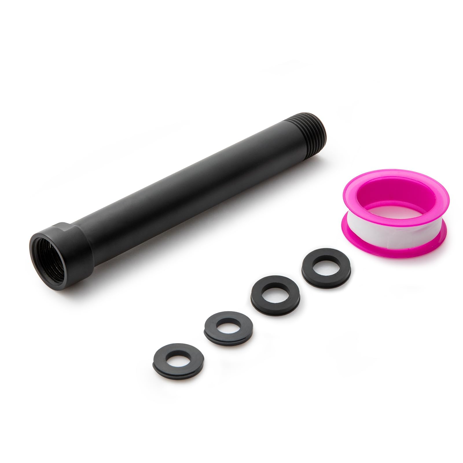 OFFO Shower Head Extension Arm 15cm (6 inch), Made of 304 Stainless Steel, for Fixed Shower Head, Matte Black