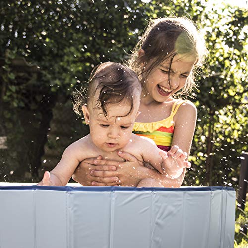 Dog Pool Hard Plastic Dog Swimming Pool Kiddie Pool Collapsible Dog Pet Pool Portable Bathtub Leakproof Bathing Dog Tub for Small Medium Large Dogs Shower Puppy Cats Ducks(47.2\