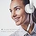 On Ear Headphones with Mic, Jelly Comb Foldable Corded Headphones Wired Headsets with Microphone, Volume Control for Cell Phone, Tablet, PC, Laptop, MP3/4, Video Game (White)