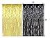 Famoby Gold Black Metallic Tinsel Foil Fringe Curtains 8ft x 3ft 2pcs/pack