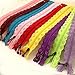 Famixyal Top Quality Novelty 25 Pcs 3# Length 24cm 9 inch DIY Nylon Coil Flower Zipper Lace Zippers for DIY Sewing Tailor Craft Bed Bag