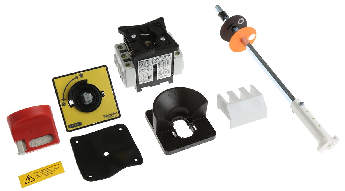 Schneider Electric TeSys VARIO - Emergency Stop Switch Disconnector, for Mounting at Back of Enclosure, 3 Pole, 32A, 3NO, IP65 Rated, Padlockable Operating Handle, VCCF1