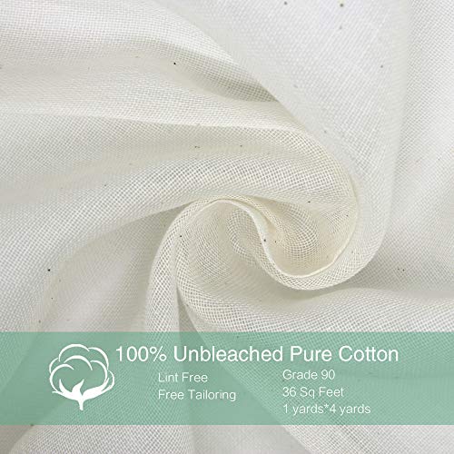 Bellamei Cheesecloth for Straining Grade 90 4 Yards 100% Unbleached Cotton Fabric Cheese Cloth,Washable and Reusable Butter Muslin Cloth Nut Milk Fruit Juice Yogurt Strainer Oil Bag Halloween