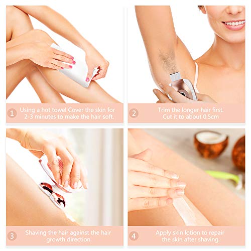 [2018 Upgraded] CENOVE Women's Painless Hair Remover for Leg Women Epilator Hair Removal Electric Shaver for Women’s Legs,Face,Lips,Bikini—As Seen On TV(Rose Gold) - Thumbnail 2