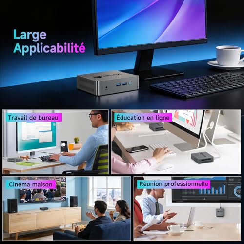 BMAX B3Pro Mini PC, Intel Celeron N4500 (up to 2.8GHz), 8GB DDR4 RAM + 256GB M.2 SATA/NVMe SSD, Win-11Pro, Micro Desktop Computer, WiFi 5, BT5.0, Dual Display 4K Tower PC for School/Office