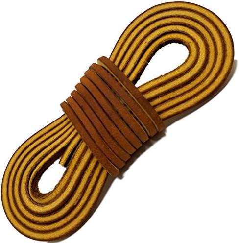 TOFL Logger Leather Boot Laces-A pair and A spear-3 Leather Boot laces each 54 Inch Long, Tan