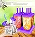 Popsicle Molds with Sticks Ice Pop Maker | 6 Pieces BPA Free w/Silicone Funnel and Cleaning Brush and 1 Extra Silicone Lid and Recipes E-book by Lebice