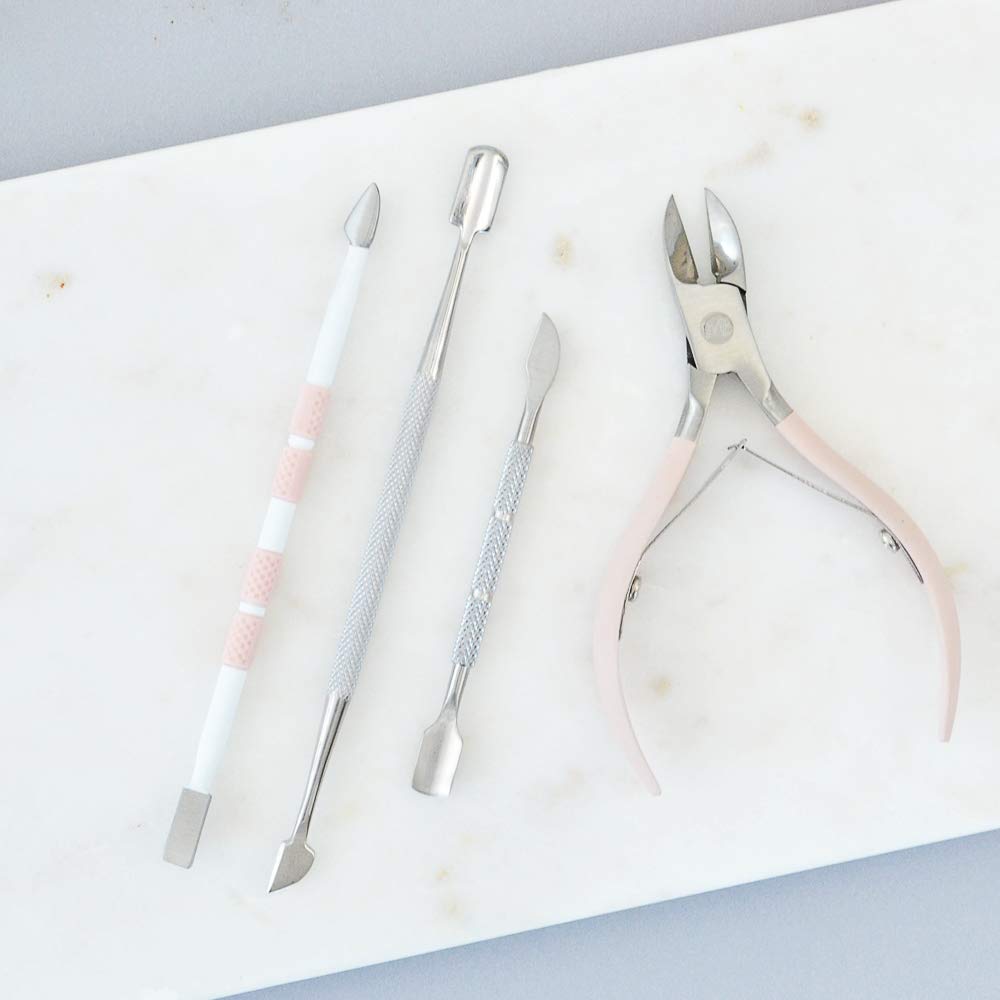 Best Cuticle Pusher and Spoon Nail Cleaner Set – Professional Stainless Steel Cuticle Remover Kit, Cutter and Trimmer Manicure and Pedicure Tools – for Fingernail and Toenails: Beauty