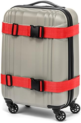 Premium Bright Colored Extra Long Luggage Straps, 2 Pk For The Price Of 1! (Red (2pk))