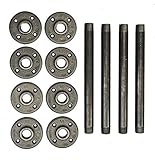 Industrial Pipe Table Legs ◈ 10 Inch - 4 Pack ◈ Perfect For: Coffee Tables, Metal Table Legs, Side Table, Bench, Shelf, Night Stand - Industrial Quality ◈ Flange, 3/4 Inch ◈ Hairpin Legs
