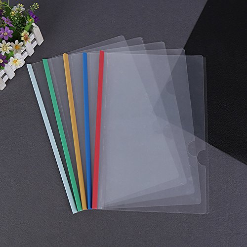PRALB 25PCS Standard Sliding Bar Translucent Design Project File,Report Covers for A4,Perfect for School and Office,5 Color - Thumbnail 4