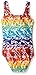 Danskin Big Girls' Gymnastics Leotard, Rainbow Paint, Medium (8/10)