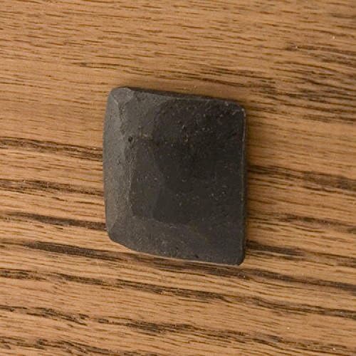 Casa Hardware Hand-Forged Iron Flat Square Decorative Nail Head Clavos - Set of 6 Large Size in Natural Black Finish