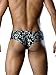 Manstore Men's Floral Design Mini Brief Micropo Brief Flora (L) Black