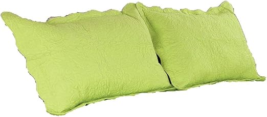 lime green pillow shams