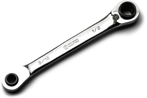 Capri Tools 4-in-1 120-Tooth Box End Reversible Ratcheting Wrench, 5/16, 3/8, 7/16, 1/2 in., SAE