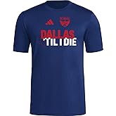 adidas Men's Fc Dallas Pre-Game Short Sleeve T-Shirt