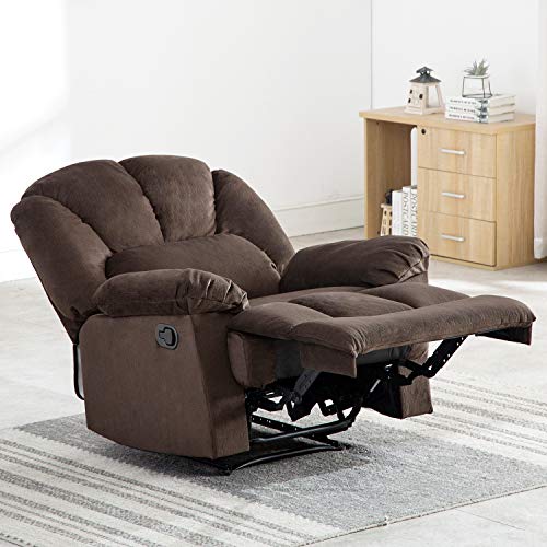 Bonzy Home Velvet Recliner Chair, Overstuffed Heavy Duty Fabric