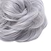 Scrunchy Updo Wavy Straight Hair Bun Clip Messy Donut Chignons Synthetic Hairpiece Hair Extension (silver gray-thicker)