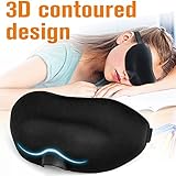 StarryBay 3D Ultra Soft Sleep Eye Mask - Breathable Shading Light Mask with Adjustable Strap for Maximizing rest in sleeping or Travel (Black)