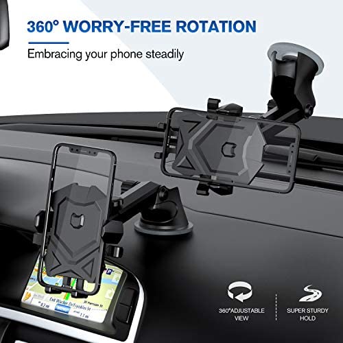 Manords Car Phone Mount Holder for Dashboard Windshield Compatible with