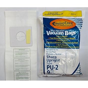 Vacuum Cleaner Bags Sharp Vacuum PU-2 Microfiltration Bags - 9 Bags made by envirocare