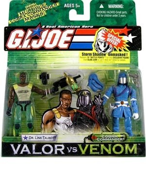 G. I. JOE Hasbro Valor Vs. Venom 3 3/4 Scale 2Pack Dr. Link Talbot & Cobra Commander