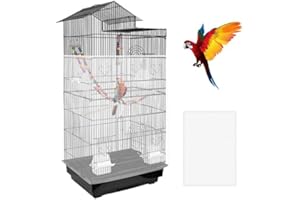 Universal Bird Cage Seed Catcher – Stretchy, Lightweight Mesh Skirt for Parrot Cages, Stops Scatter, Breathable Fabric, Adjustable & Reusable, White viiwxx
