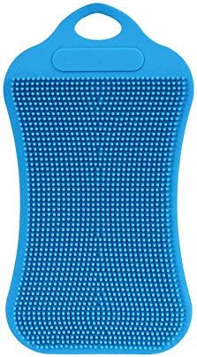 EUTUOPU 1Pc Silicone Dish Washing Sponge Scrubber Kitchen Cleaning Antibacterial Tool (Blue)