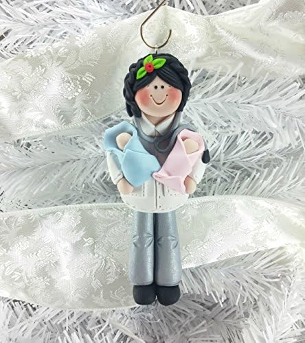 Female OB/GYN Doctor Handmade Polymer Clay Christmas Ornament