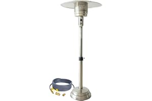 Natural Gas Patio Heater, Includes A 24-foot Hose, Adjustable Height (55in-78in), Stainless Steel Material, Passed CE CSA Cer
