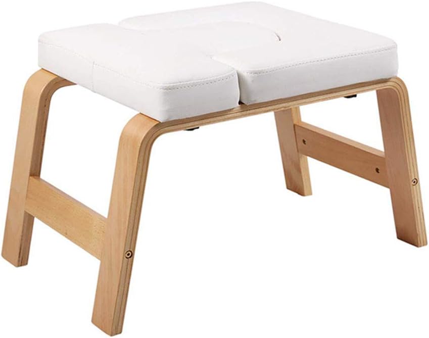 Junphsion Yoga Headstand Bench Yoga Aids Workout Chair Multifunctional Sports Exercise Bench, for Family, Fitness Equipment- Relieve Fatigue and Build Up Body,White