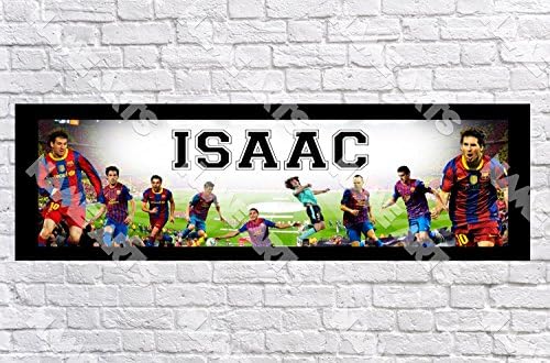 Personalized / Customized FC Barcelona Name Poster with Border Mat- Home Wall Decor Birthday Party Door Banner