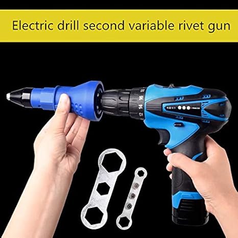 Pistolet /&agrave; rivet sans fil perceuse /&eacute;lectrique Outil Kit adaptateur Riveteuse Insert /&Eacute;crou Outil /&agrave; Main Power DIY Accessoires