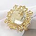 Tangpan 10pcs Gold-Light Napkin Ring Rhinestones Napkin Rings for Weddings Pearl Napkin Rings Shiny (Clear)