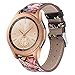 Compatible with Galaxy Watch Active Bands/Garmin Vivoactive 3 Band Leather,20mm Replacement Strap Band Compatible with Samsung Galaxy Watch Active 40mm /Galaxy Watch 42mm Smartwatch (Black-Floral2)