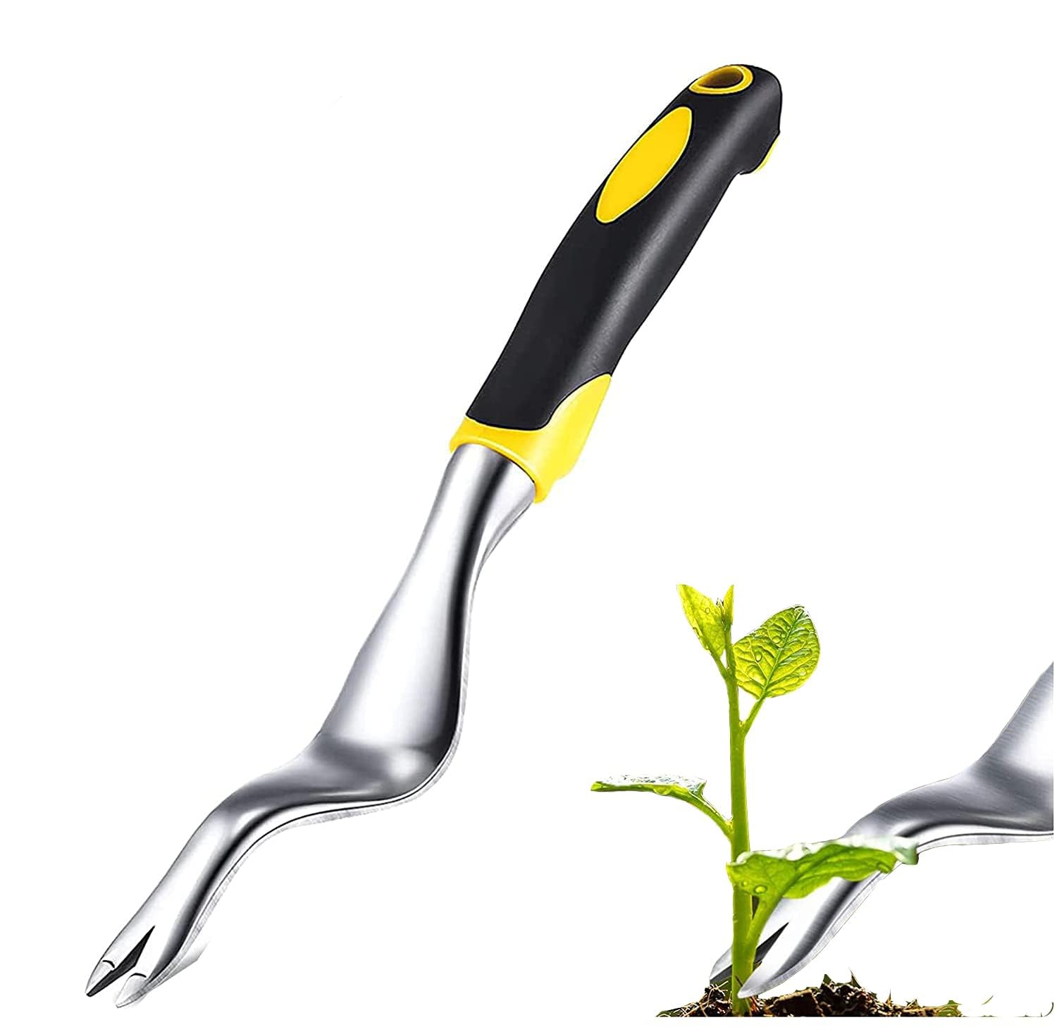Weed Remover Tool with Long Handle, Detachable Handle Weed Puller Garden Tools, Manual Weed Rake & Garden Hoe for Gardening, Heavy Duty Uprooting Weeding Pull for Yard, Lawn, Patio,Garden (B)