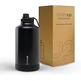 HYDROUP 64oz Insulated Stainless Steel Water Jug – Large Leakproof Bottle with Twist Spout Lid, Foldable Handle & Silicone Base, BPA-Free