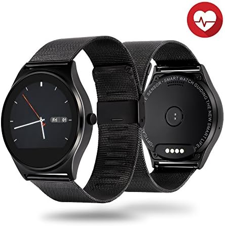 Fashion Smart Watch, UWATCH Smart Wrist Watch Touch Screen Waterproof Smartwatch Phone With Sleep Monitor, Heart Rate Monitor and Pedometer for IOS and Android Device (black)