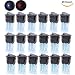 Gadgeter 20 Pcs DC 12V 20A Amps SPST On/Off/ 2 Position Terminal Round Rocker LED Toggle Switch Blue & Red with 60pcs Nylon Female Fully-Insulated Quick Disconnects Car Auto Boat Snap Switch